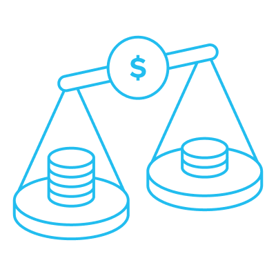 An uneven number of coins on either side of a scale - Lojistic