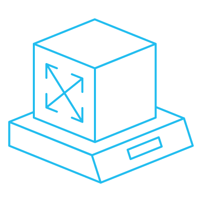Desktop computer to monitor weight and package size trends with Lojistc software