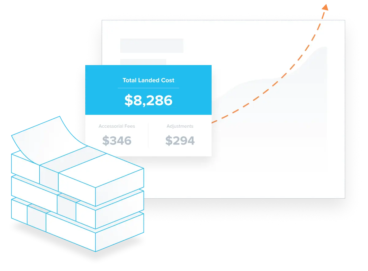 Money over a line chart with upward slope