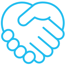 Heart shaped shake hands icon
