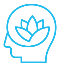 Head icon with flower in the middle