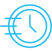 Clock icon with speed trail