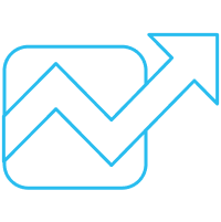 Upward trend arrow icon