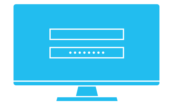 Computer screen with registration form
