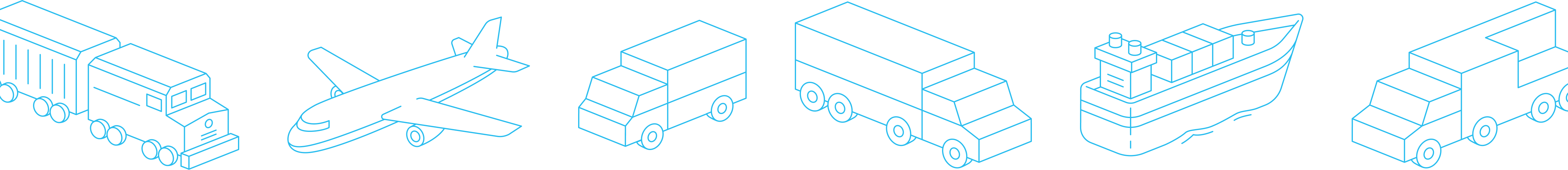 Vehicles representing different kinds of shipping modes